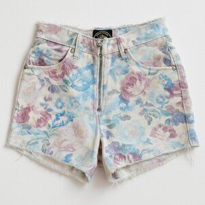 🌸 Vintage Sasson High-Waisted Floral Denim Shorts | Size 5 (Fits XS–S) | EUC 🌸
